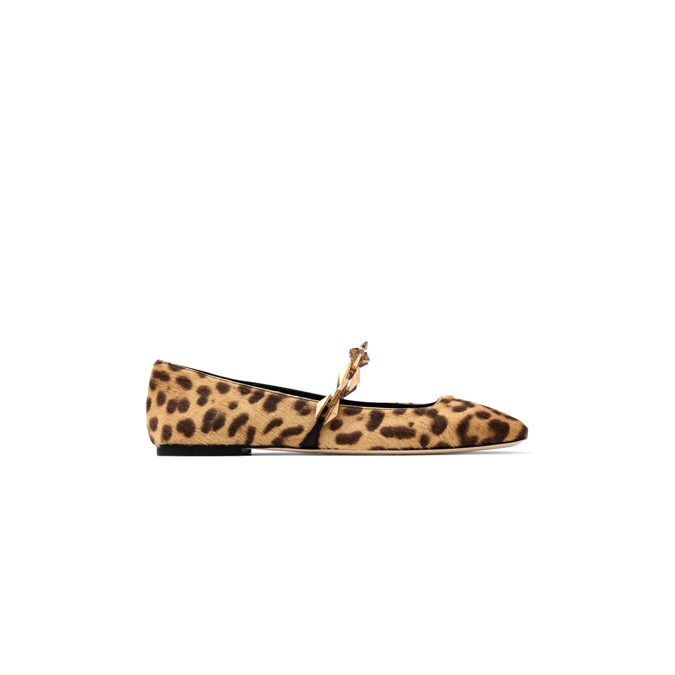 ji*y ch* Di*m*nd tilda flat natural leopard print pony flats Di*m*ndtildaflatlop